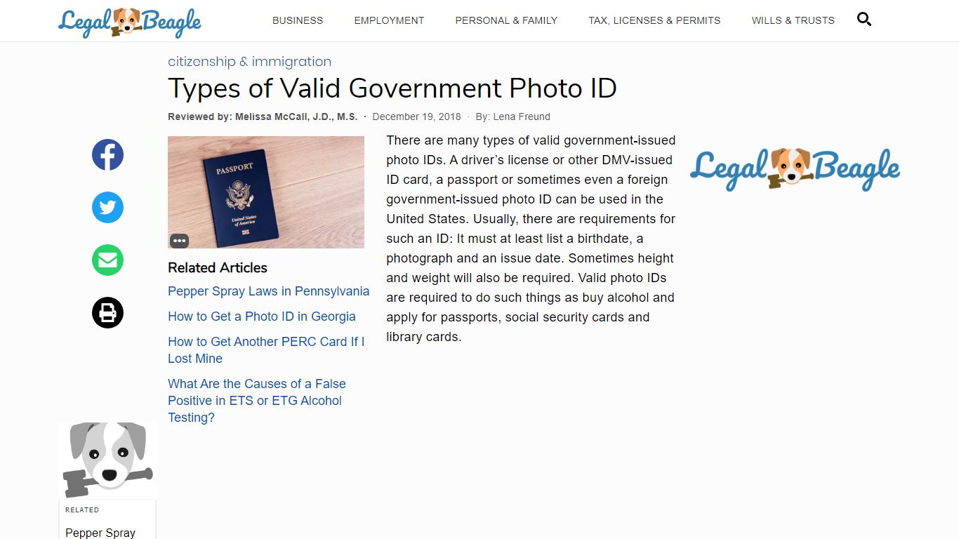 Types of Valid Government Photo ID | Legal Beagle